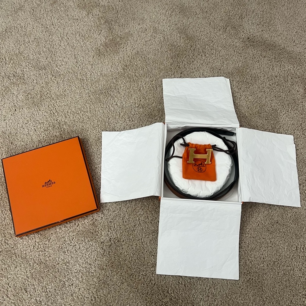 Hermes Constance Reversible Leather Belt Size 32/80